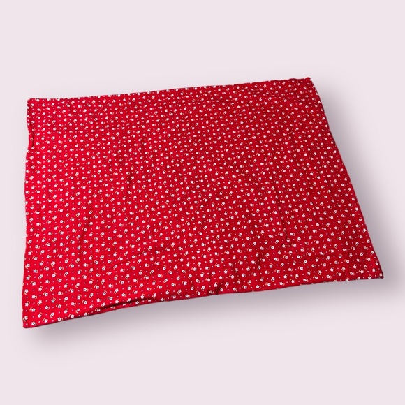 Vintage Handmade Mixed Fabric Red Orange Teal Burnt Orange Plaid Floral Quilt - Picture 9 of 9